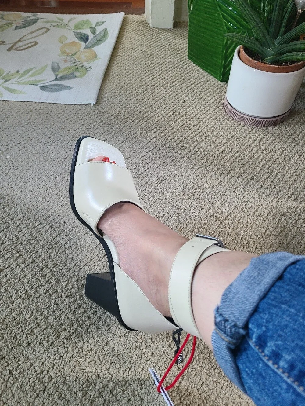 Zara SRPLS Limited Collection Heel Leather Sandals - Picture 2 of 10